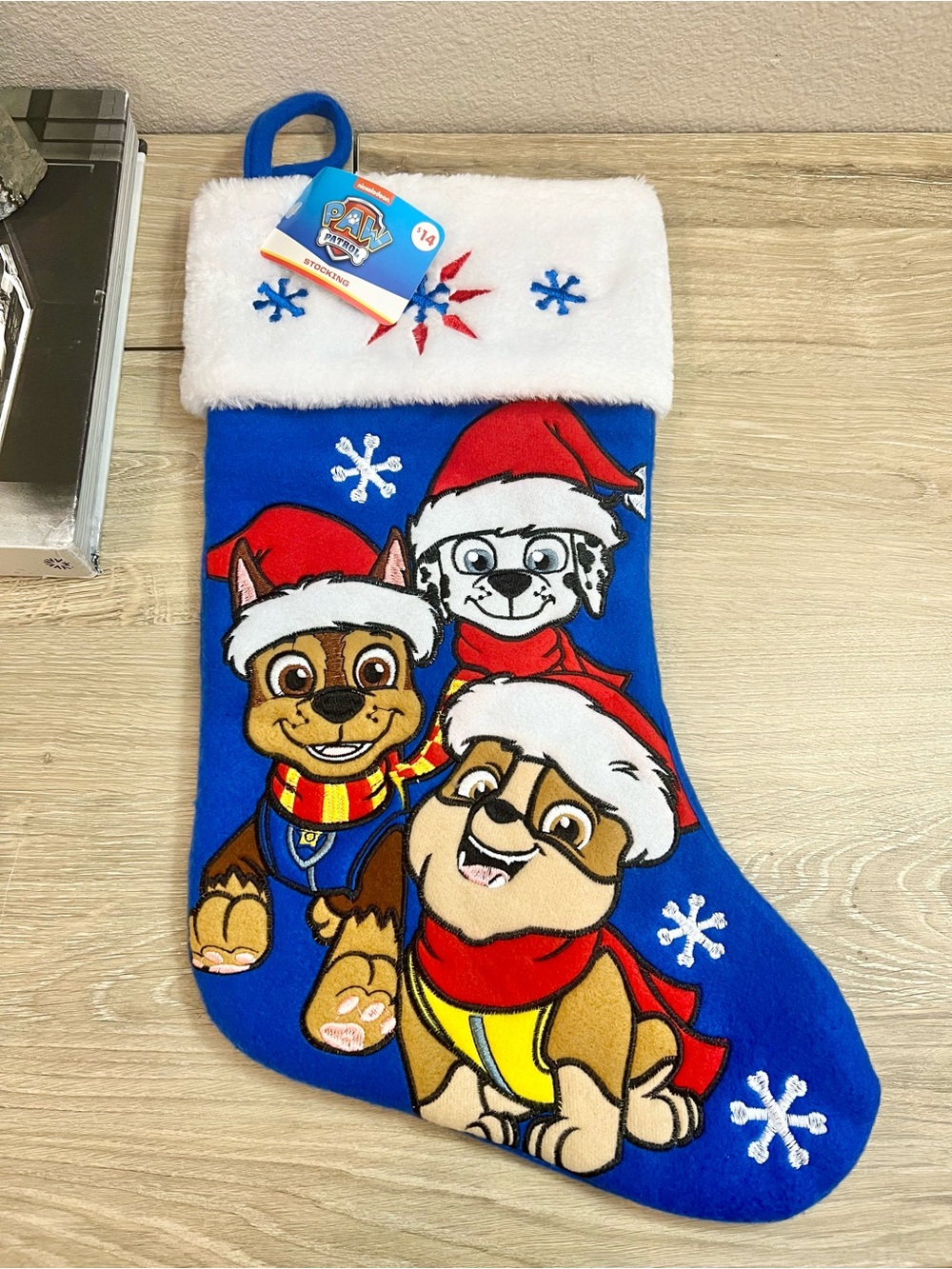 NWT Paw Patrol Christmas Stocking Chase Marshall Rubble Nickelodeon Blue